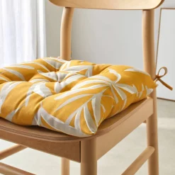 Galette de chaise carrée imprimé feuillage - lot de 2