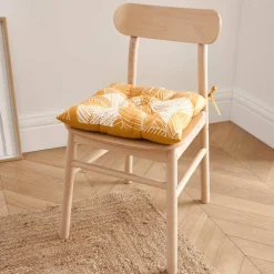 Galette de chaise carrée imprimé feuillage - lot de 2