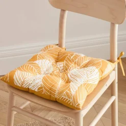 Galette de chaise carrée imprimé feuillage - lot de 2