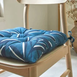 Galette de chaise carrée imprimé feuillage - lot de 2