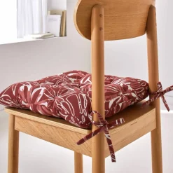Galette de chaise carrée imprimé fleuri - lot de 2