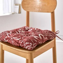 Galette de chaise carrée imprimé fleuri - lot de 2
