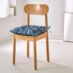 Galette de chaise carrée imprimé fleuri - lot de 2