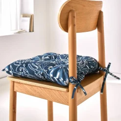 Galette de chaise carrée imprimé fleuri - lot de 2