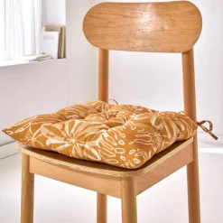 Galette de chaise carrée imprimé fleuri - lot de 2