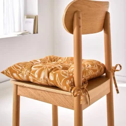 Galette de chaise carrée imprimé fleuri - lot de 2