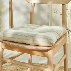 Galette de chaise carrée rayée - lot de 2