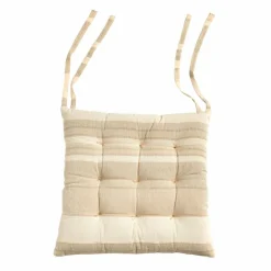 Galette de chaise carrée rayée - lot de 2