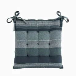 Galette de chaise carrée rayée - lot de 2