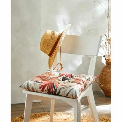 Galette de chaise imprimé feuillage - lot de 2