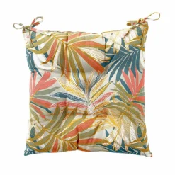 Galette de chaise imprimé feuillage - lot de 2