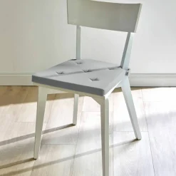 Galette de chaise unie carrée coton - lot de 2