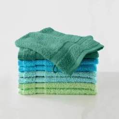 Gant de toilette camaïeu lagon - lot de 8