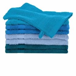 Gant de toilette coton camaïeu bleu - lot de 8
