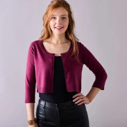 Gilet boléro boutonné, toucher doux
