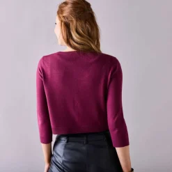 Gilet boléro boutonné, toucher doux