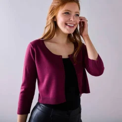 Gilet boléro boutonné, toucher doux