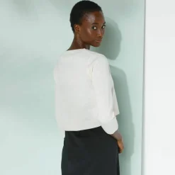 Gilet boléro boutonné, toucher doux