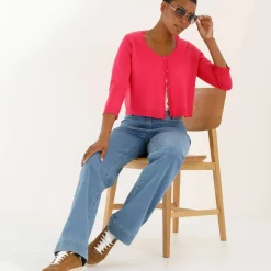 Gilet boléro boutonné, toucher doux
