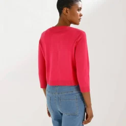 Gilet boléro boutonné, toucher doux