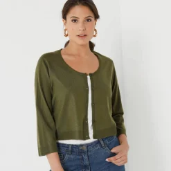 Gilet boléro boutonné, toucher doux