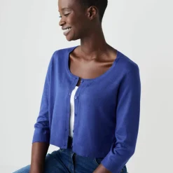 Gilet boléro boutonné, toucher doux