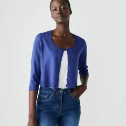 Gilet boléro boutonné, toucher doux