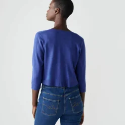 Gilet boléro boutonné, toucher doux