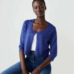 Gilet boléro boutonné, toucher doux