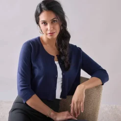 Gilet boléro boutonné, toucher doux