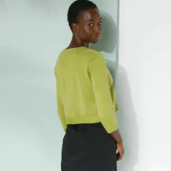 Gilet boléro boutonné, toucher doux