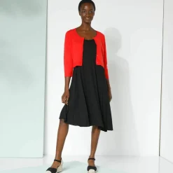 Gilet boléro boutonné, toucher doux