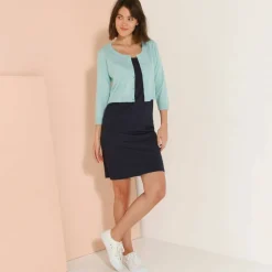 Gilet boléro boutonné, toucher doux