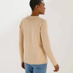 Gilet boutonné, maille fantaisie