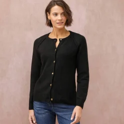 Gilet boutonné, maille moelleuse en laine mélangée