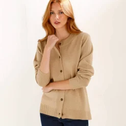 Gilet col rond, manches longues