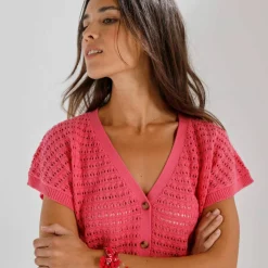 Gilet loose en maille fantaisie