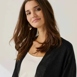 Gilet manches 3/4 maille brillante