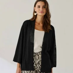 Gilet manches 3/4 maille brillante