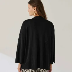Gilet manches 3/4 maille brillante