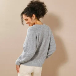 Gilet moelleux en maille anglaise