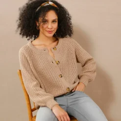 Gilet moelleux en maille anglaise