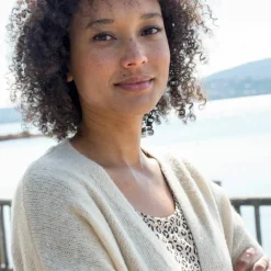 Gilet ouvert, laine et mohair mélangés