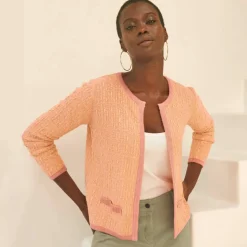 Gilet paletot, maille moulinée