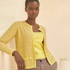 Gilet paletot, maille moulinée