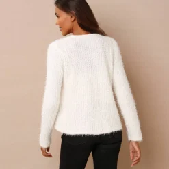 Gilet paletot, maille perlée fantaisie
