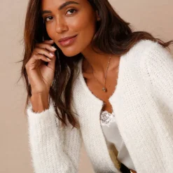 Gilet paletot, maille perlée fantaisie