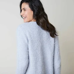Gilet paletot, maille perlée fantaisie