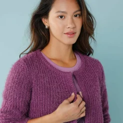 Gilet paletot Spécial Petites, maille poilue