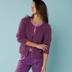 Gilet paletot Spécial Petites, maille poilue